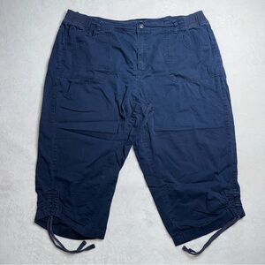 Basic Editions Stretch Capri Pants Blue Women's Size XL
